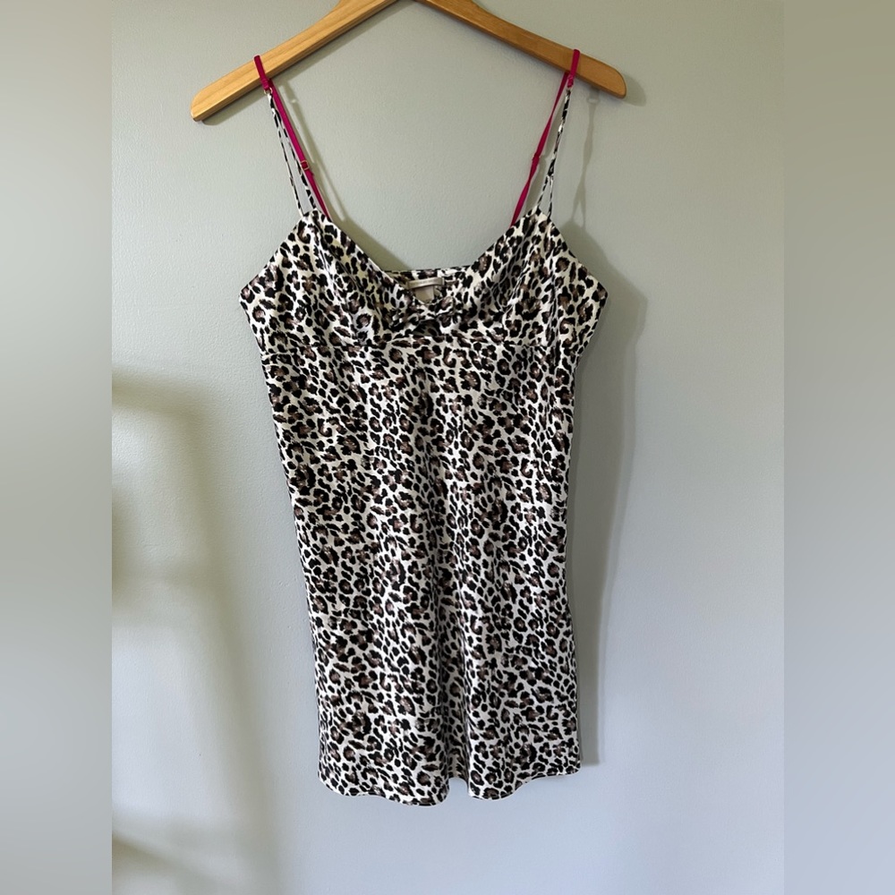 Size M Victoria’s Secret sexy intimates sleepwear slip dress. Leopard print
